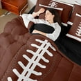 thumbnail image 4 of Castle Fairy Boys Girls Football Print Bedding Comforter Set 7pcs,Sport Theme Queen Bedding Sets Super Cozy,Ball Gamer Queen Sheet Sets,Ultra Soft Home Decor,Reversible, 4 of 8