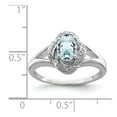 thumbnail image 3 of Sterling Silver Rhodium-plated Diam. & Aquamarine Ring Size 10, 3 of 6