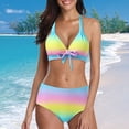 thumbnail image 2 of ibiyuan Womens Plus Size Tankini Swimsuit Two Piece Tummy Control Bathing Suits Hide Belly Swim Dress with Boy Shorts Tie Dye Swimsuits for Women Over 50,Yellow, 2 of 7