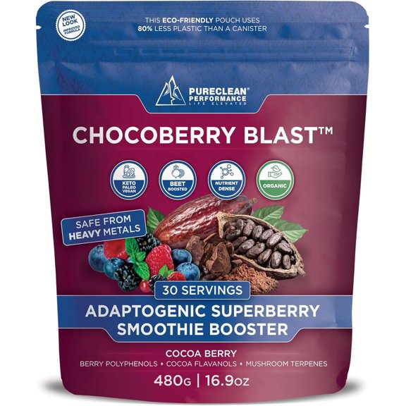 CHOCOBERRY Blast Whole Food Nutrition Powder, 40  Superfoods, PureClean Performance