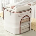 thumbnail image 5 of Bedroom Large Capacity Quilt Blanket & Clothing Storage Bag With Zipper Closure Cotton And Linen Handle Moving Packing Luggage Bag Home Space Management Essentials, 5 of 7