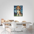thumbnail image 3 of HFDF Dog Wall Art Dog Bathroom Wall Decor Starry Night Pictures Canvas Print Painting Artwork Home Decorations for Kitchen Bedroom Living Room Office 12x18inch Framed, 3 of 6