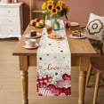 thumbnail image 2 of Pink Valentines Table Runner - 90 Inch Long Vintage Love Heart Eucalyptus Botanical Cotton and Linen Blended Dress Scarves Farmhouse Table Runner for Kitchen Dining, Coffee Table, 13" x 90", 2 of 8