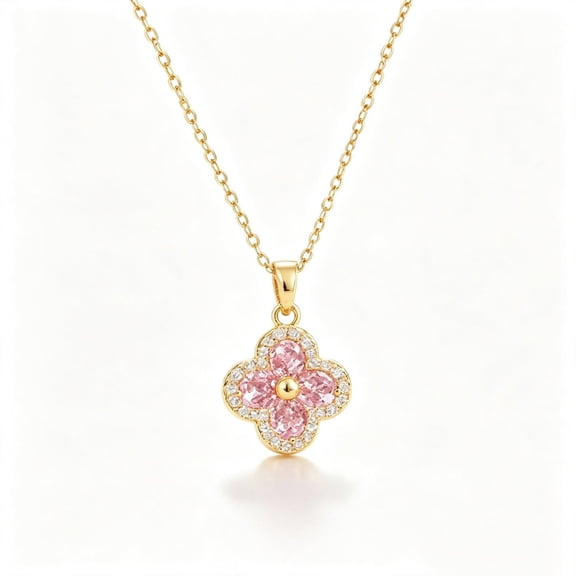 Four leaf clover women's necklace, exquisite chain necklace, fashionable daily wear, suitable as a gift for birthdays and anniversaries,