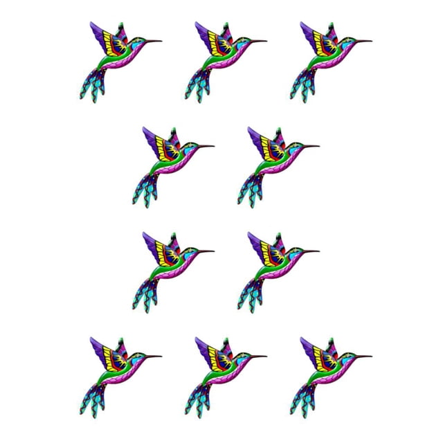 Bearachild Colgante de pared de colibrí de hierro forjado, decoración Universal para el hogar, sala de estar, apariencia vívida, pájaros para Rosa 10Conjunto