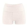 thumbnail image 4 of QHFBli Women Low Waist Lounge Shorts Fold Over Skinny Pajamas Shorts Summer Casual Pj Bottom Sleep Shorts b-White XL, 4 of 5