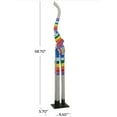 thumbnail image 3 of 6" x 59" Multi Colored Wood Striped Elephant Sculpture, by DecMode, 3 of 7