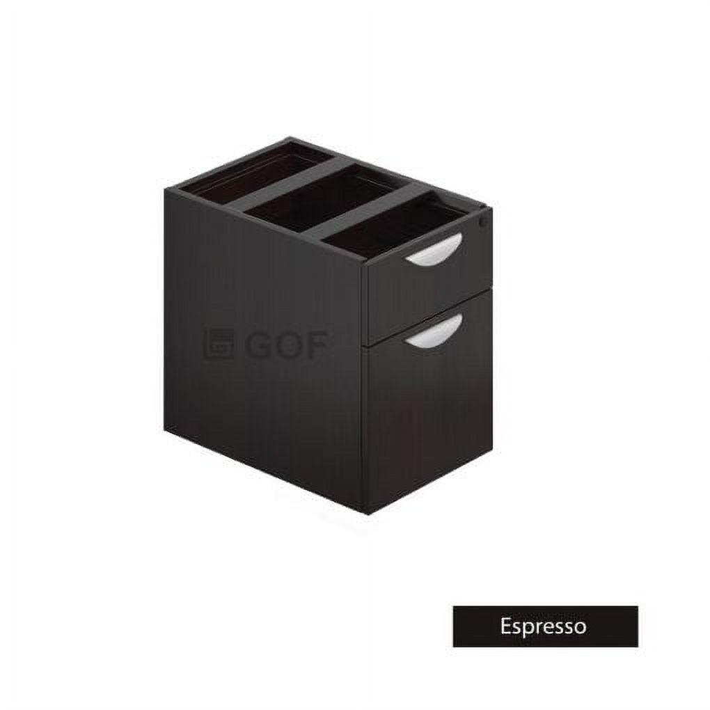 GOF 2 Person Workstation Cubicle (C-6’D x 12’W x 4’H-W) / Office Partition, Room Divider (Pedestal Only, Espresso)