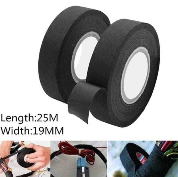 4PCS 25M Harness Tape Wiring Loom Insulation Adhesive Cloth Fabric Electric Tape