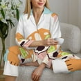 thumbnail image 6 of Yiaed Corgi With Towel Ans Slice Cucumber Print Pajamas Women's Long Sleeve Sleepwear Soft Button Down Loungewear Pjs Lounge Set Nightwear Womens Pajama Pants-XX-Large, 6 of 7