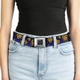 thumbnail image 5 of Buckle-Down Belt, Seatbelt Buckle Belt, Owls Scattered Black Blue Fade Yellow, 34 to 52 Inches, 5 of 9