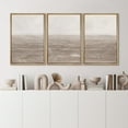 thumbnail image 3 of IDEA4WALL Framed Canvas Print Wall Art Set of 3 Neutral Seascapes Subtle Tones Illustration Print Watercolor Abstract Ocean Serene Modern Digital Art Minimal Chic for Home Decor - Natural 16"x24"x3, 3 of 5