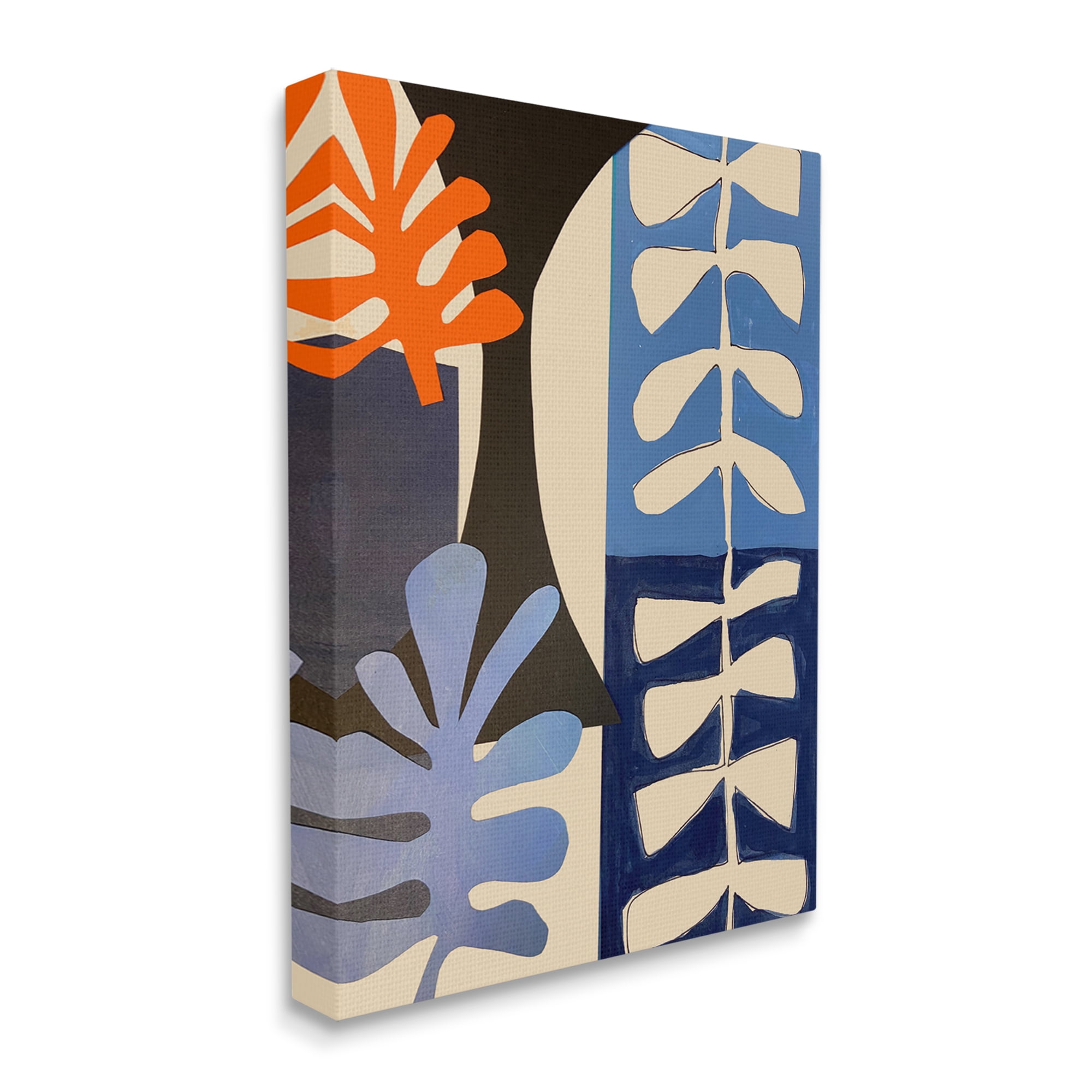 Stupell Industries Funky Plant Leaves Modern Abstract Cutout Silhouettes Graphic Art Gallery Wrapped Canvas Print Wall Art, Design by Deborah Velasquez