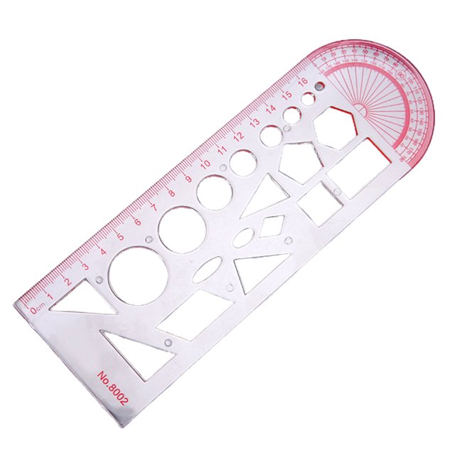 CAROOTU Multifunctional Geometric Ruler Geometric Drawing Template Measuring Tool For School Office Supplies New