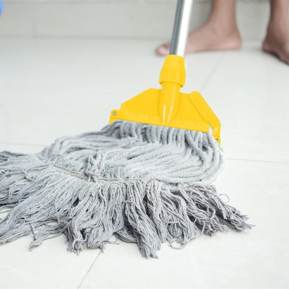 ADDHAT Yellow Plastic Mop Handle Clamp Accessory for Mopping - Replacement Part for Cleaning Tools