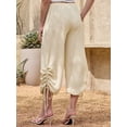 thumbnail image 3 of DARING DIVA Women's Lantern Cropped Wide Leg Pants X-Small Apricot, 3 of 6