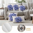 thumbnail image 6 of Blue Purple Flower Outdoor Waterproof Pillow Covers, Succulents Ferns Abstract Watercolor Decorative Square Throw Pillowcase Sofa Cushion Sham for Patio/Couch/Chair, 18"x18" 2 Pack, 6 of 8