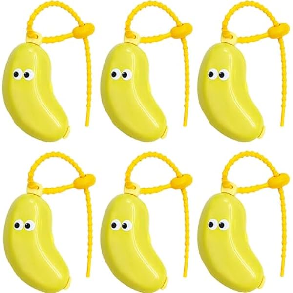 wonima02 Banana Shaped Toothbrush Case, Portable Banana Toothbrush Case With Toothpaste Dispenser, Fun Banana Travel Toothbrush & Toothpaste Holder For Home Travel Outdoor Camping (6pcs-2)
