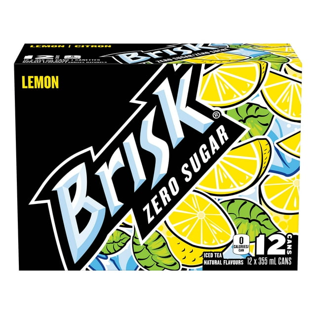 Thé glacé Brisk® Zéro Sucre, 12 x 355 mL, canettes