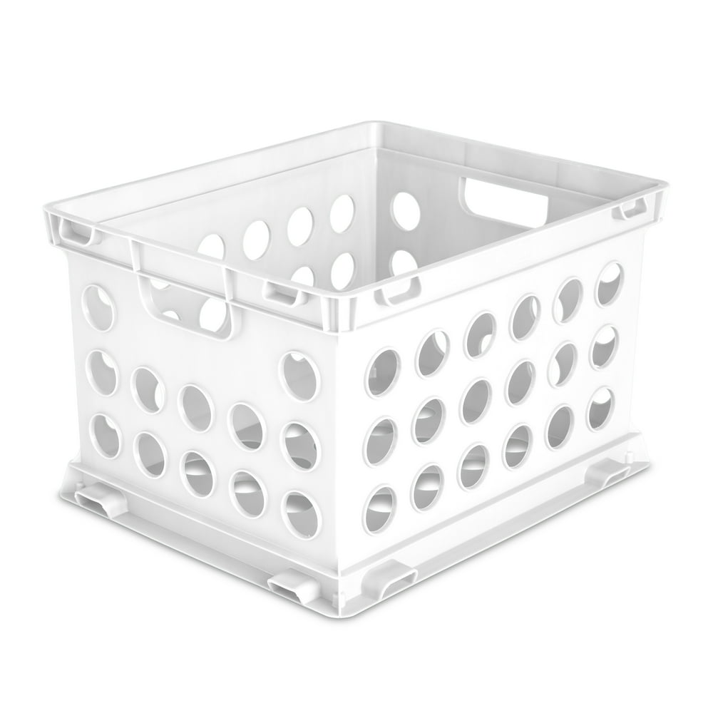 Sterilite Plastic Storage Cube / File Crate, 17 1/4” L x 14 1/4” W x 10