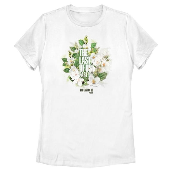 Womens The Last of Us White Flowers Logo T Shirt