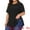 Black, variant on Women's Plus Short Sleeve Crew Neck Top 4X Black