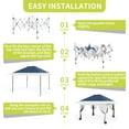 thumbnail image 4 of 12'x12' Pop Up Canopy Tent with Mosquito Netting, One-Touch Instant Gazebo with 4 SandBags for Outdoor Patio, Backyard, Garden, Waterproof UV Protection Outdoor Shelter, Navy Blue, 4 of 11