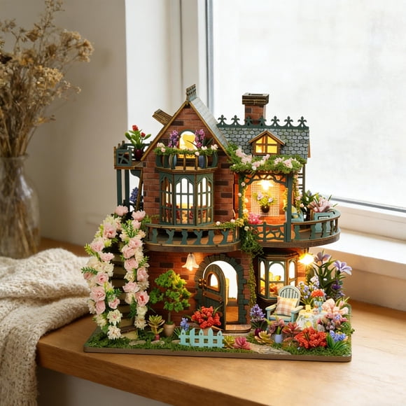 BELOVING DIY Miniature House Kit 3D Puzzle Playset with Light Tiny House Building Kit