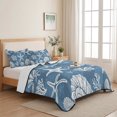 thumbnail image 5 of Quilts Twin XL Size, Starfish Sea Blue Coastal Soft Comforter Bedding Set for Bed, Summer Nautical Shell Beach Lightweight Quilted Bedspread with Pillow Cover(2 Pieces) for All Season, 68x98 Inch, 5 of 9