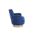 thumbnail image 4 of Newest Luxury Accent Chair for Apartments, Swivel Velvet Barrel Chair with 360 Rotation and Silent Base,Navy, 4 of 7