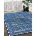 thumbnail image 2 of Ahgly Company Indoor Round Mid-Century Modern Blue Oriental Area Rugs, 5' Round, 2 of 6