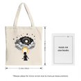 thumbnail image 3 of Whimsical Galaxy Tote Bag - Silhouette with Swirling Galaxy & Sun Perfect for Shopping Travel & Parties - Reusable Canvas Bag, 3 of 4