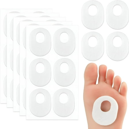QARUN 30 Pack Corn Pads Bottom of Foot,Soft Felt Oval Shape Callus Cushions,Adhesive Foot Corn Cushions for Men and Women,Self Stick Callus Corn Pad to Relief Pain from Calluses,Corns,Blisters