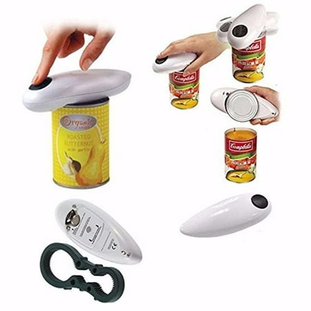Automatic Electric Can Tin Bottle Opener One Touch No Hands Home Kitchen Party Battery Operated White High
