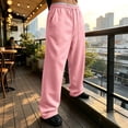 thumbnail image 6 of Resicozy Baggy Sweatpants Men Wide Leg Drawstring Waist Loose Sweatpants with Pockets Pink 2XL, 6 of 8