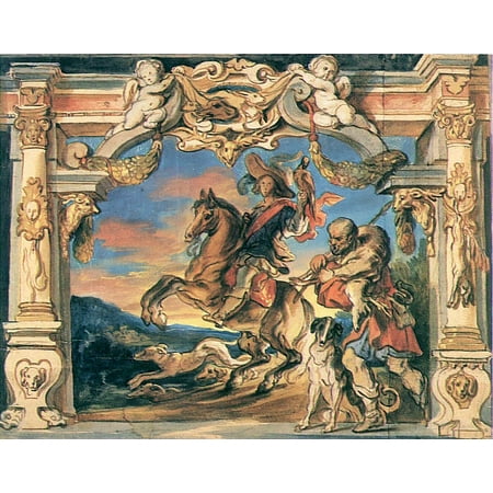 - Framed Art for Your Wall Jordaens, Jakob - Scenes from Country Life, riders returning from the hunt 10 x 13 Frame