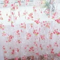 thumbnail image 3 of Dpityserensio Flower Sheer Curtain Tulle Window Treatment Voile Drape Valance 1 Panel Fabric Pink, 3 of 4