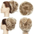 thumbnail image 2 of SEGO Messy Bun Hair Piece Ponytail Hair Extension Synthetic Scrunchy Wavy Real Hair Bun Fake Hair Elastic Hair Extensions for Women Black/Blonde/Palm Colors, 2 of 8