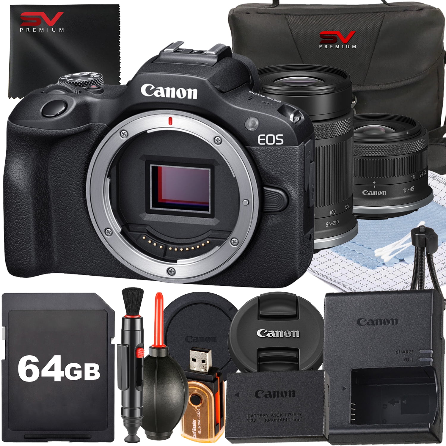 Canon EOS Rebel T100/4000D DSLR Bundle: 18-55mm & 75-300mm Lens