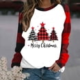 thumbnail image 2 of Erwazi Womens Christmas Printed Color Block Long Sleeve T-Shirts Casual Crew Neck Shirt Top, 2 of 4