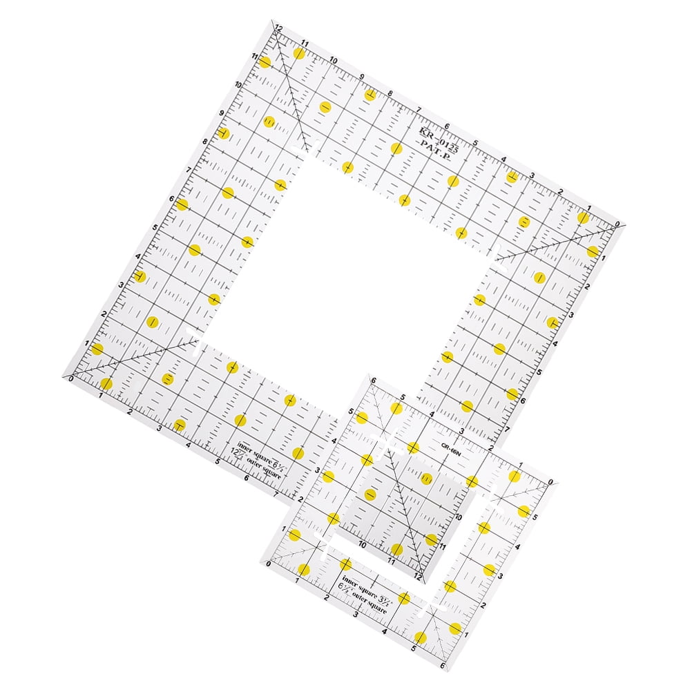 HOOWIFFY Clear Acrylic Quilting Ruler with Patchwork Grid, Easy to Read and Use for Sewing and Craft Projects