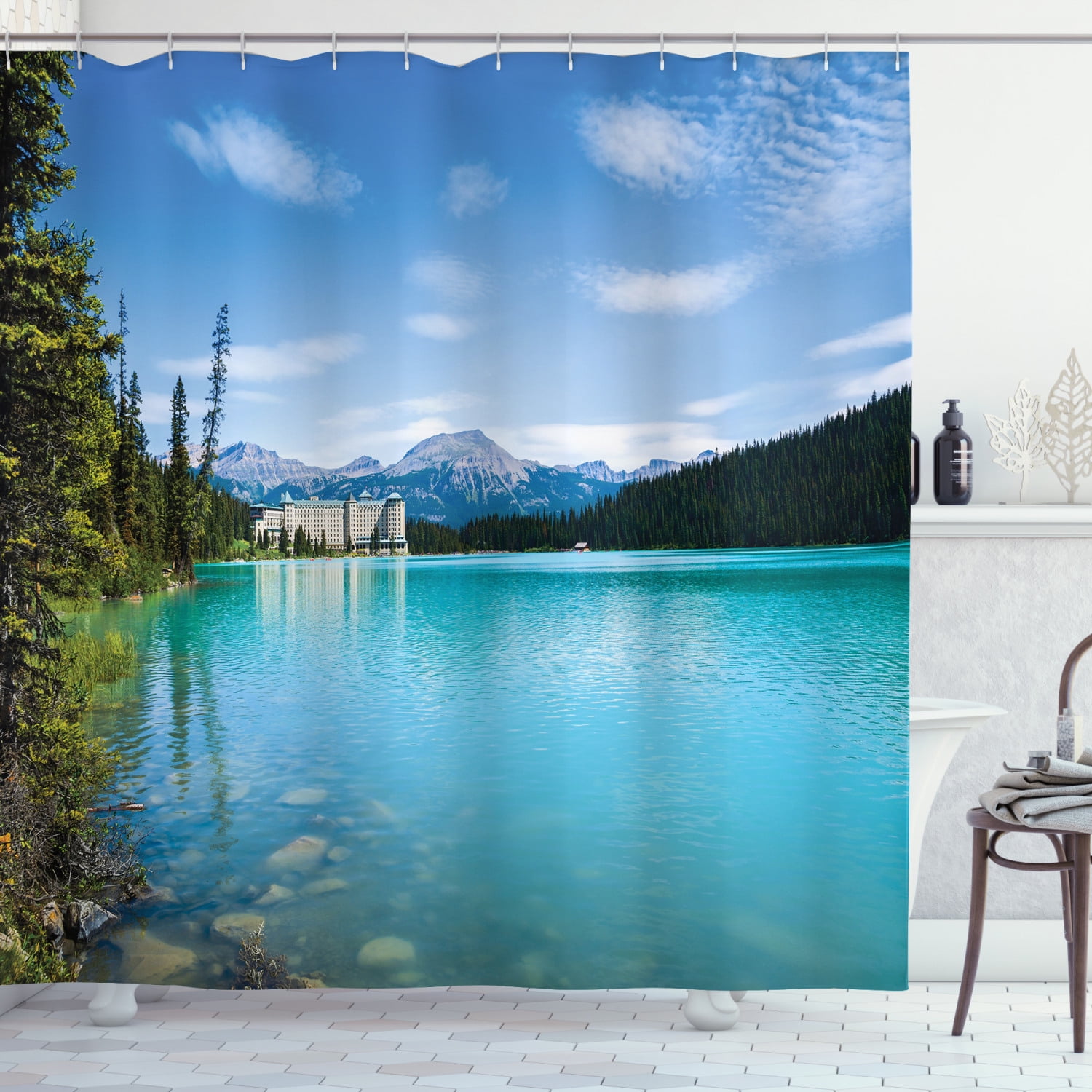 Ancient Palace Luxurious Curtains Portrait Waterproof Fabric Shower Curtain Set Ancient Palace Luxurious Curtains Portrait Waterproof Fabric Shower Curtain Set