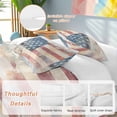 thumbnail image 2 of 3 Piece American Flag Duvet Cover Set Twin Size, Microfiber Comforter/Quilt Cover with Corner Ties and 2 Pillowcases, Rustic Star Stripes USA Flag Retro All Season Soft Bedding with Zipper Closure, 2 of 8