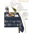 thumbnail image 2 of Rustic Botanical Table Cloth, Waterproof Tablecloth for Rectangle Tables, Japanese Herb on Black Simple Art Reusable Washable Fabric Table Cover for Restaurant Kitchen Dining Tables 60"x120", 2 of 9