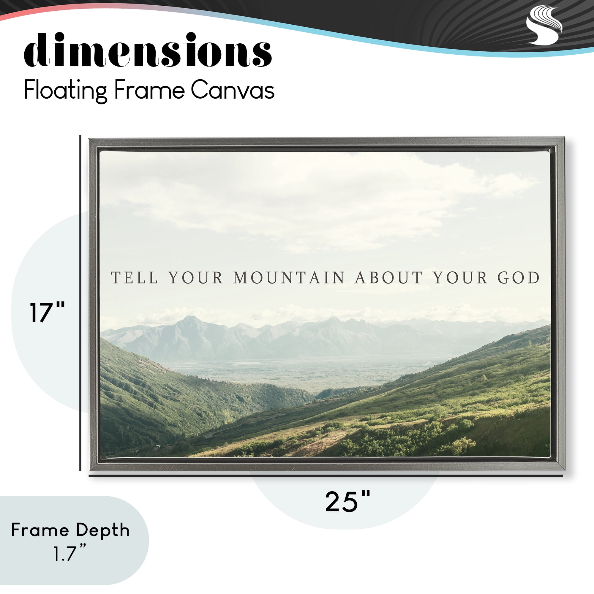 Stupell Industries Tell Your Mountain About God Gray Framed Floater Canvas Wall Art, design by Kali Wilson