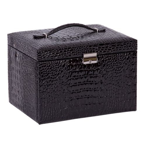 Dahlia Drop Front Locking Jewelry Box In Croco Faux Leather - Walmart.com