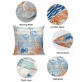 thumbnail image 6 of Throw Pillow Covers, Blue Coastal Jellyfish Decorative Throw Pillow Covers 20x20 Inch, Nautical Sea Beach Starfish Coral Square Linen Pillow Cases for Couch/Living Room/Sofa, 6 of 9