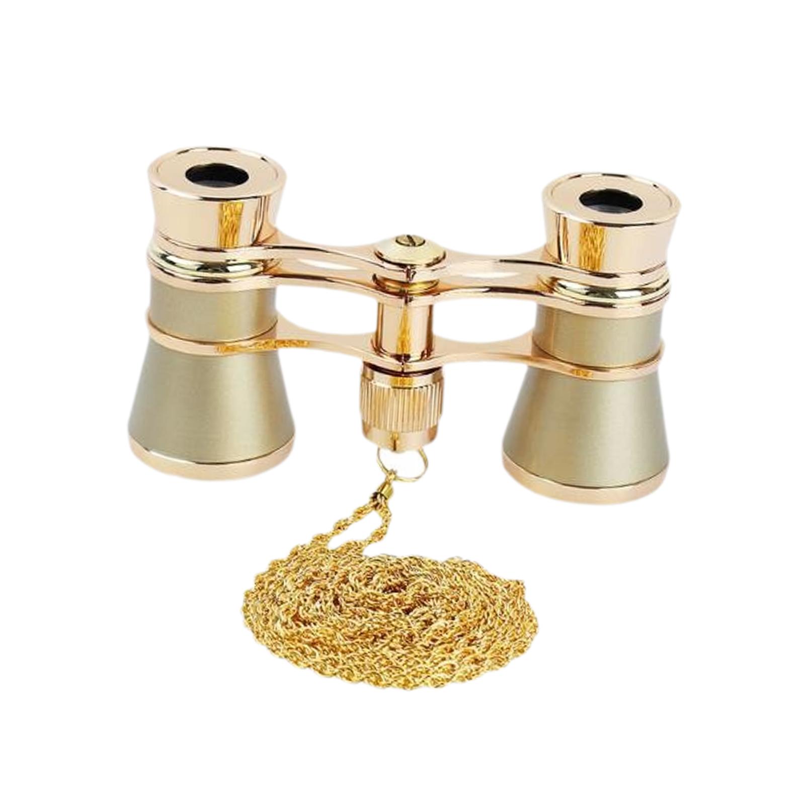 Wzmzjy 3x25 Theater Binoculars Multifunctional Telescope for Travel Musical Concert Gold