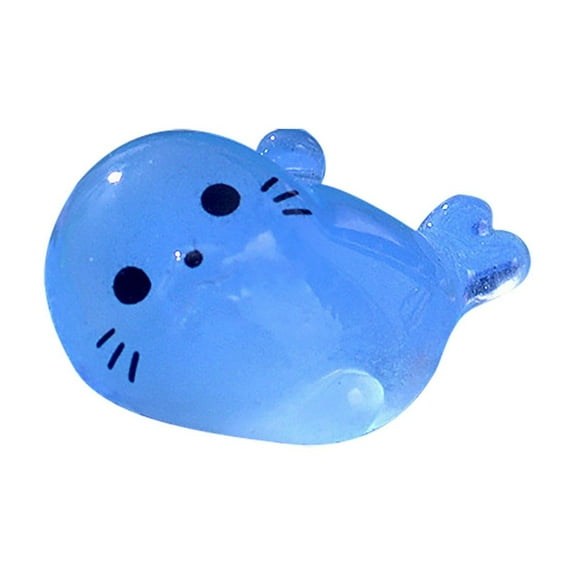 Tiny Seal Figurines, Ongmies Glow in The Dark Decoration Cute Baby Seal Fish Tank Decoration Mini Sea Diy Resin Crafts, A