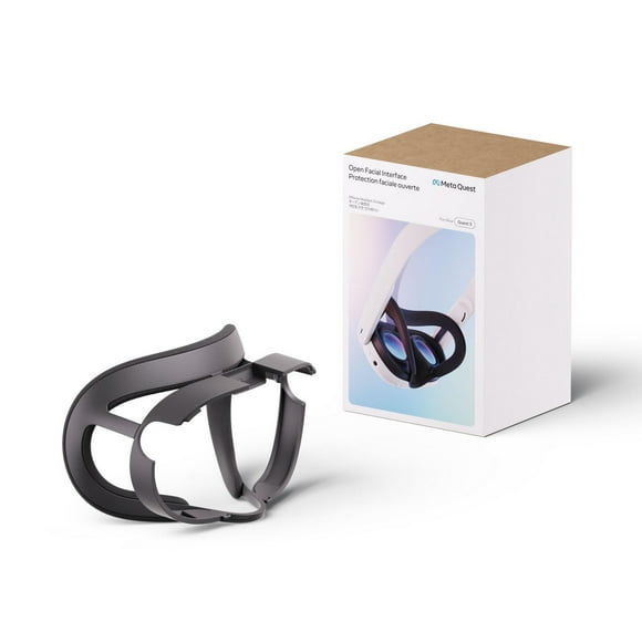 Protection faciale ouverte Meta Quest – Fonctionne avec le Meta Quest 3 – Garde la pièce où vous vous trouvez dans votre champ de vision – Augmente la visibilité et le confort